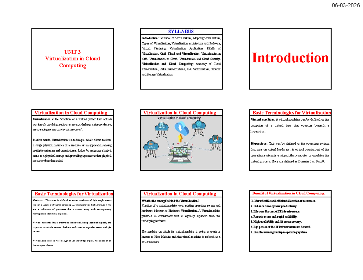P3 - Unit 2: Comprehensive Guide to Virtualization in Cloud Computing ...