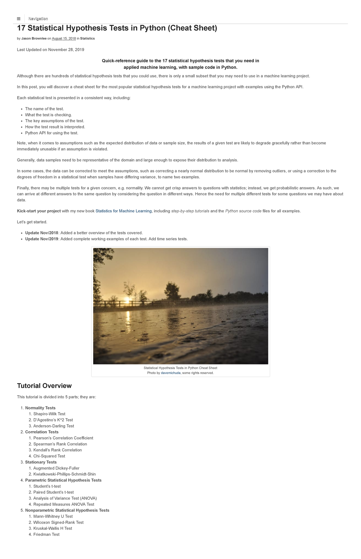 17 Statistical Hypothesis Tests in Python (Cheat Sheet) - Studocu