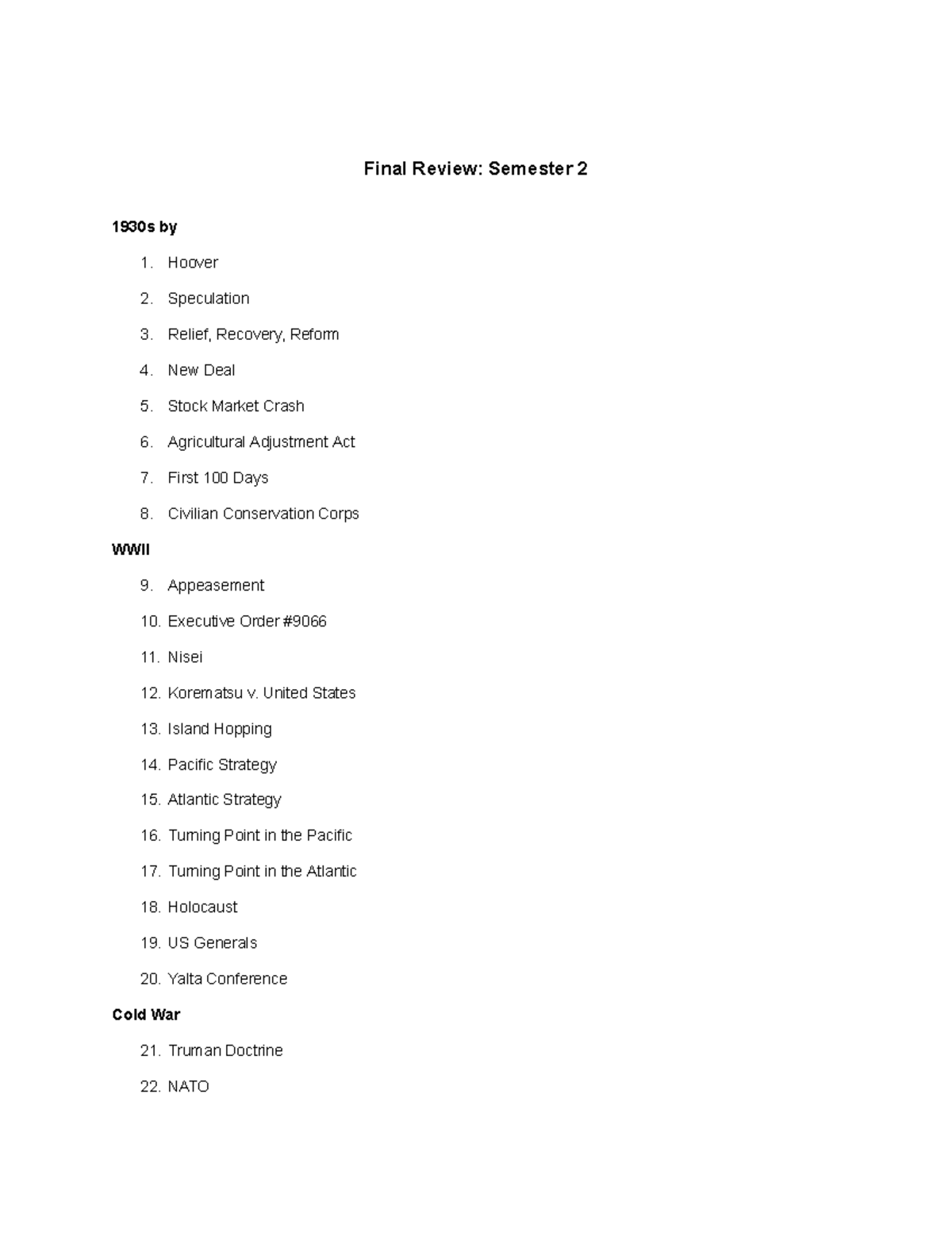 History 101 - Spring Final Study Guide: Key Topics and Essay Prompts ...