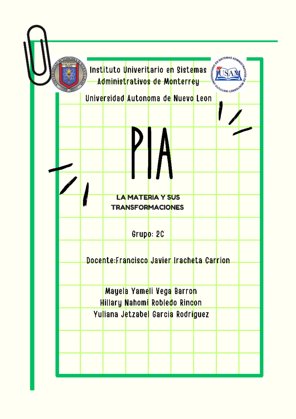 Evidencia 3 Quimica - evisdencias - U SISTEMAS Instituto Univeritario ...