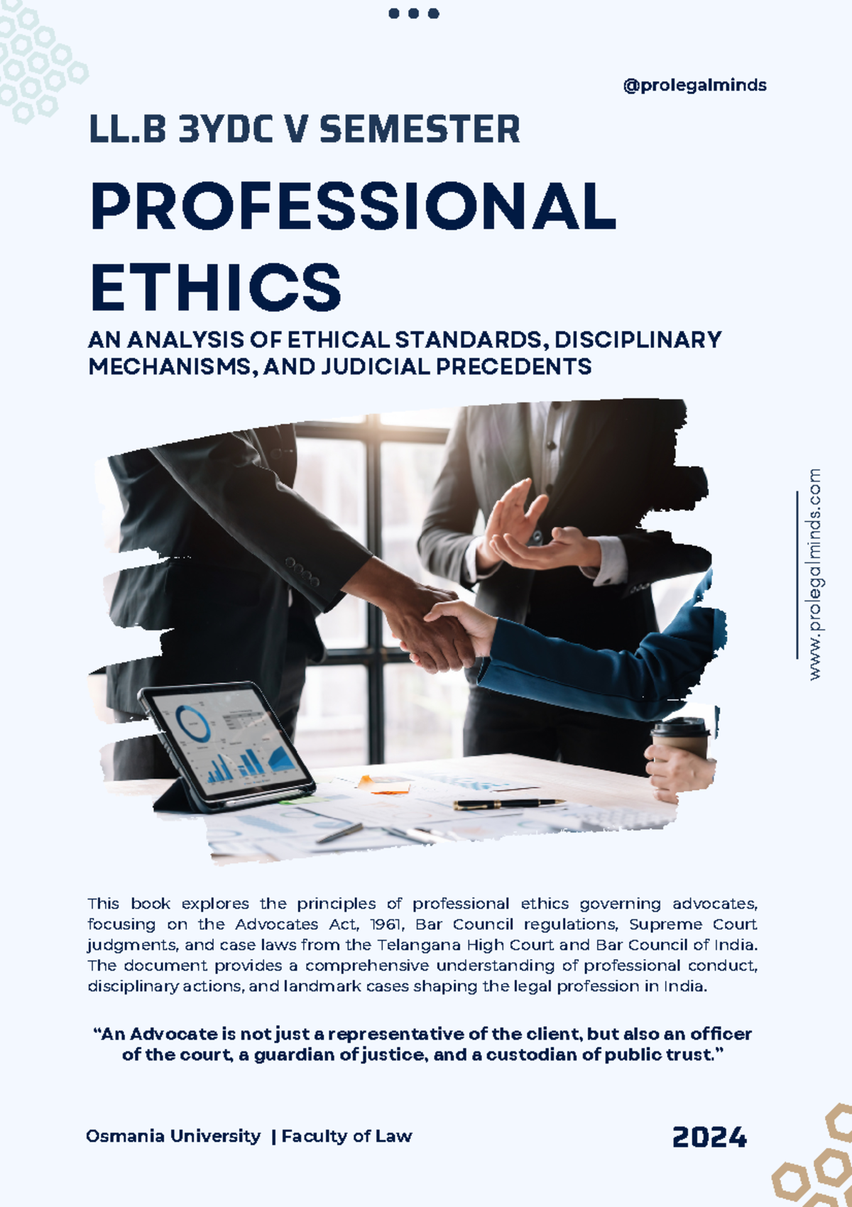 LLB - V Semester Professional Ethics: A Comprehensive Guide for Law Students - Document Preview