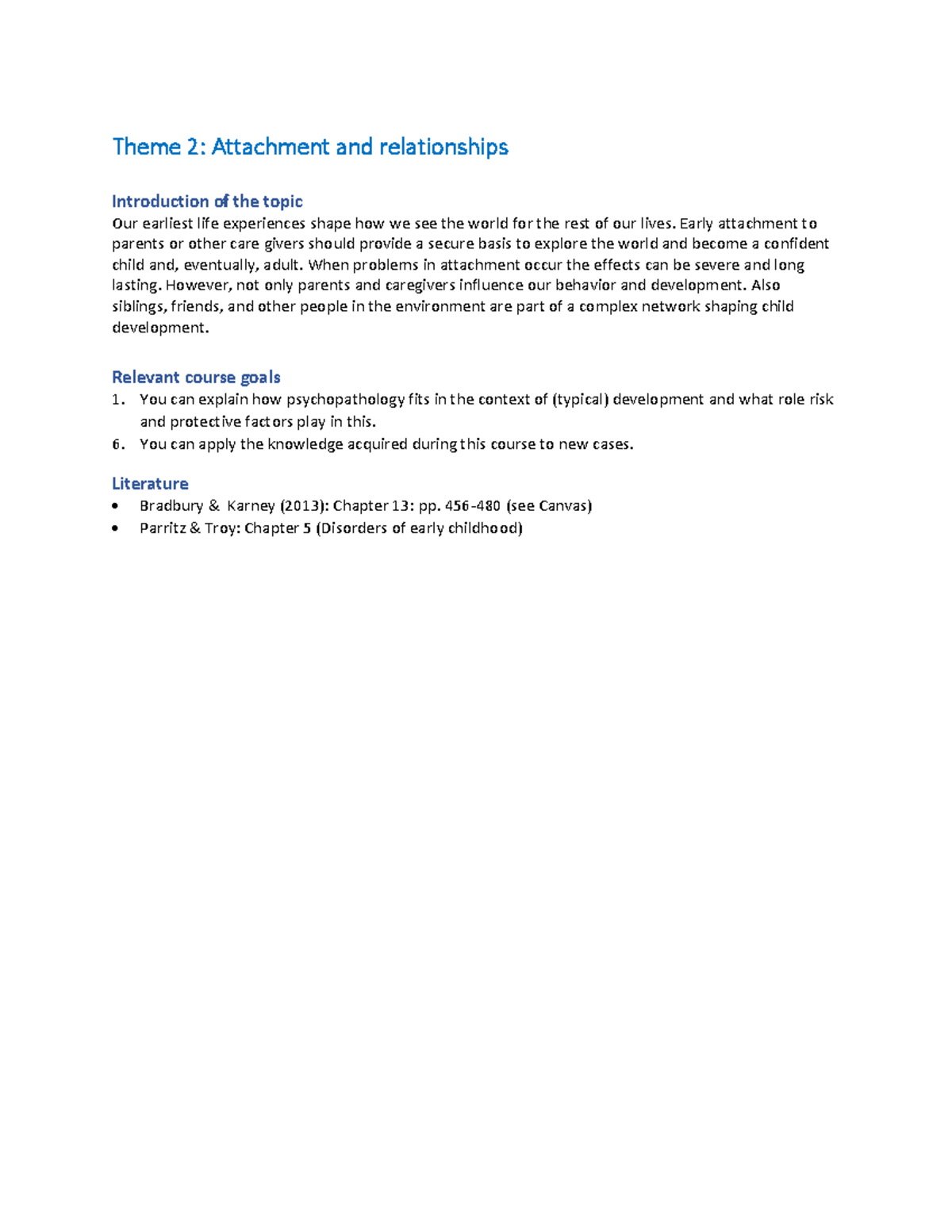 Theme 2 - Attachment & Relationships: Insights from Tutorials 4 & 5 ...
