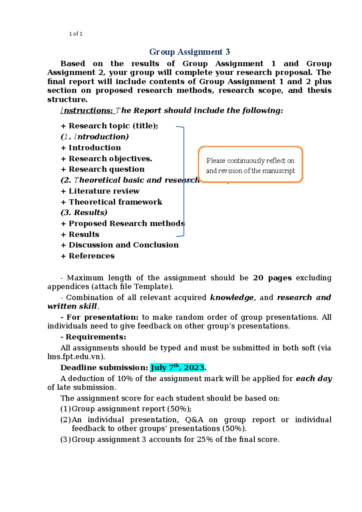 GA3 - Final Group Assignment Report and Research Proposal - Studocu