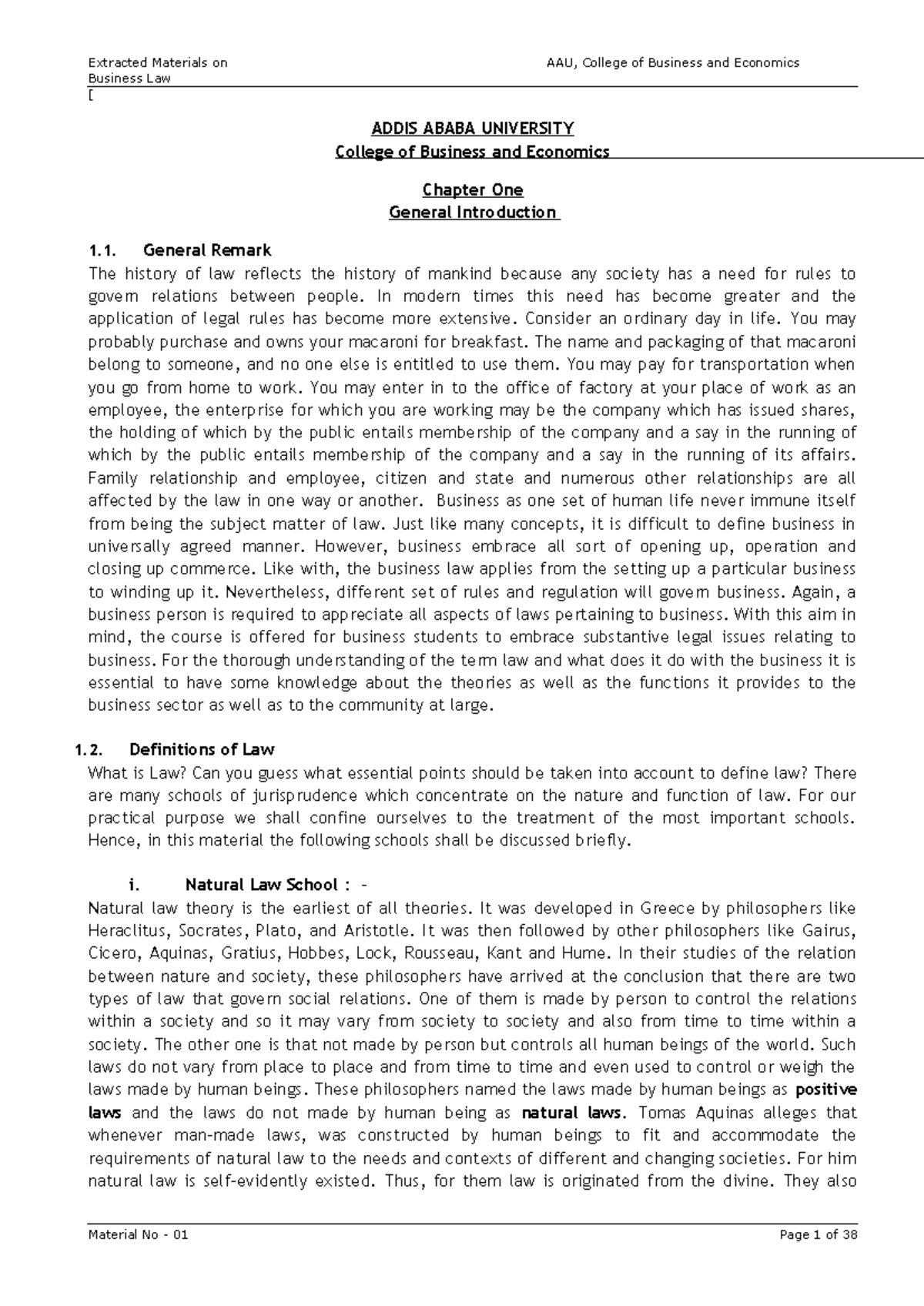 Business Law Overview: Key Concepts and Legal Frameworks (AAU) - Studocu