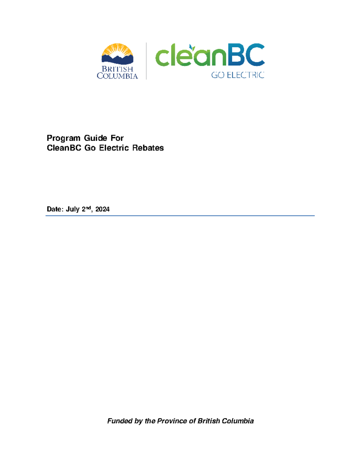 CleanBC Go Electric Rebates Program Guide 2024 Overview - Studeersnel