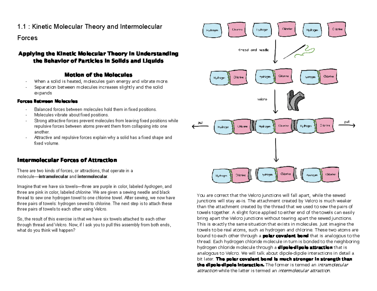 1.1 Kinetic Molecular Theory and Intermolecular Forces - Studocu
