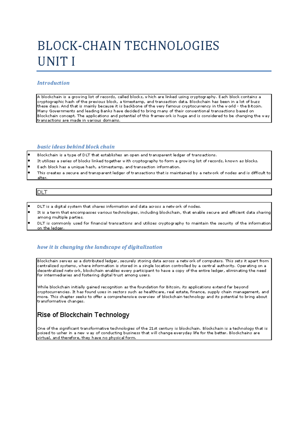Blockchain Technology Overview: Unit 4 Insights and Applications - Studocu