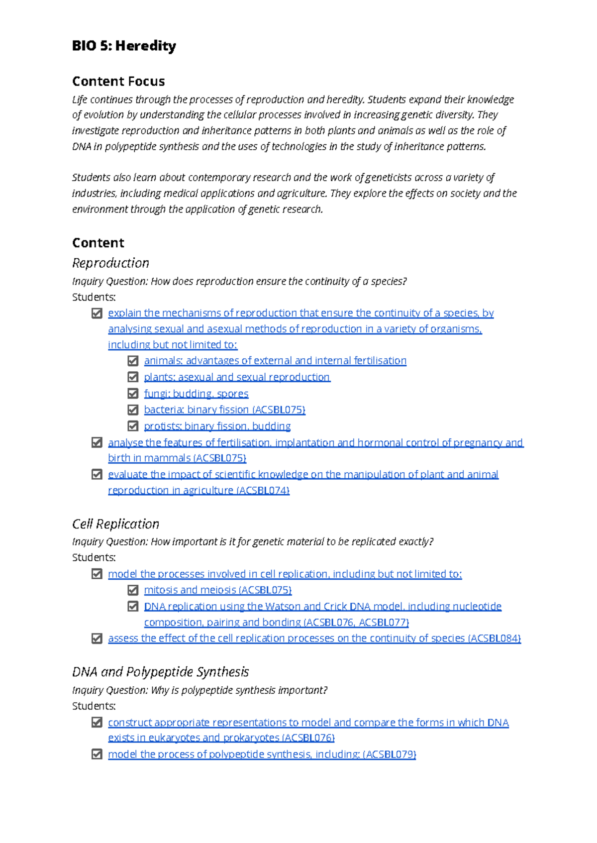 BIO 5: Heredity Comprehensive Syllabus Notes on Reproduction and ...