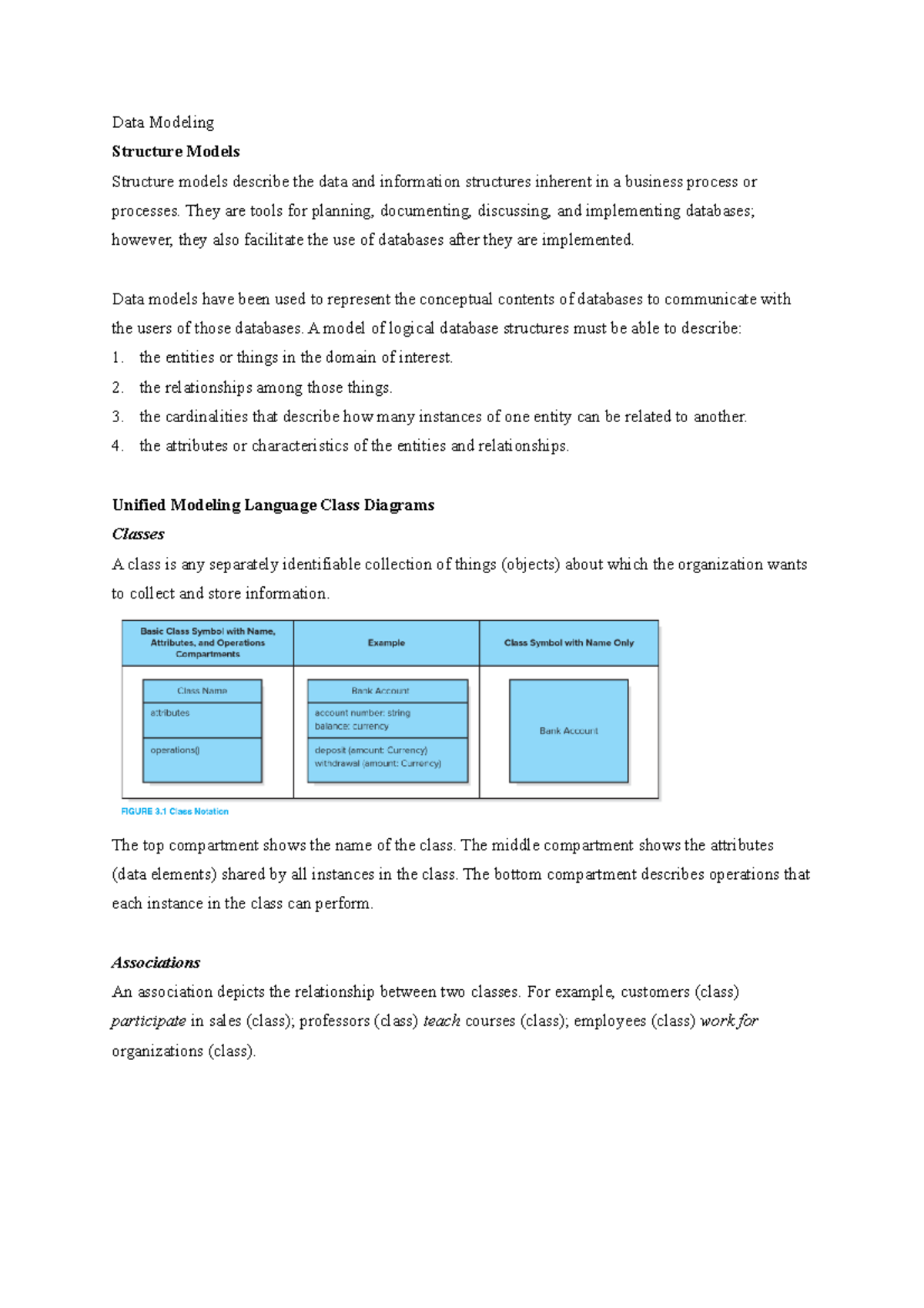 Chapter 03 - notes - Data Modeling Structure Models Structure models ...