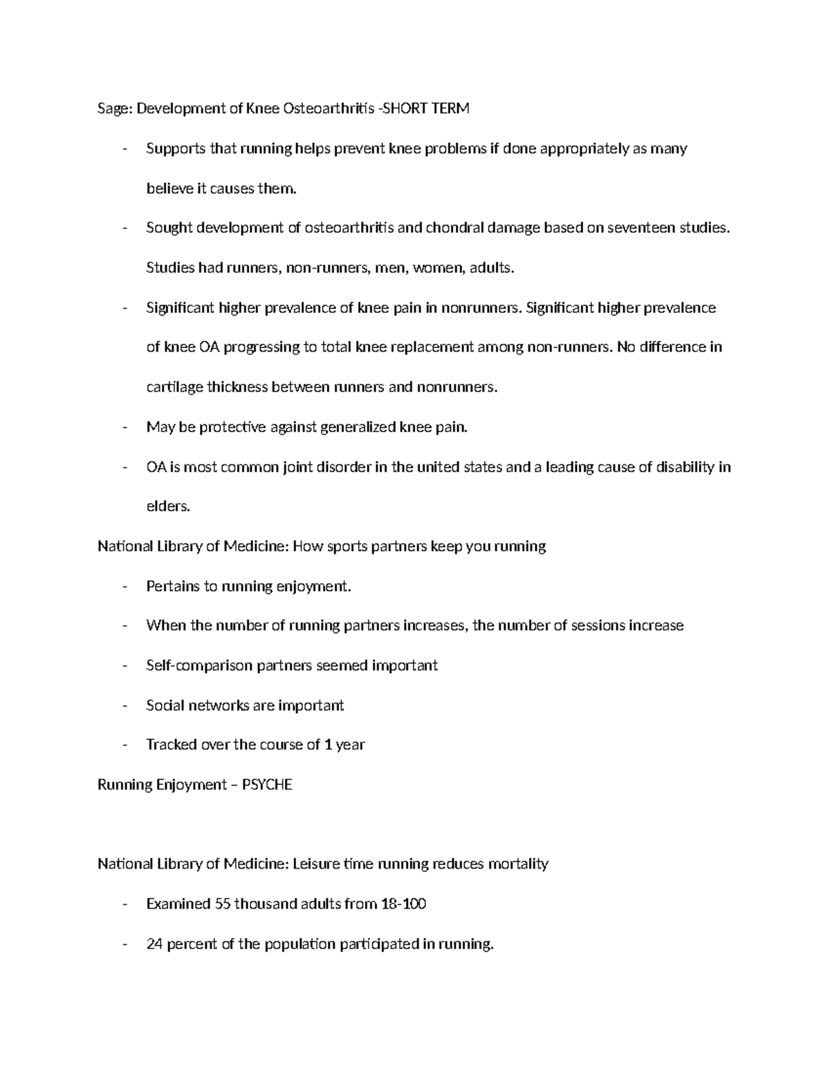 Sourcesoutline - Reference explanations - Sage: Development of Knee ...