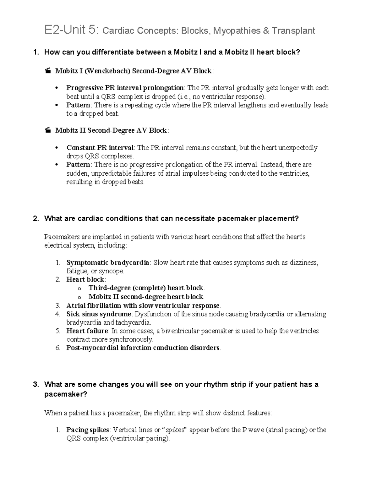E2-Unit 5: Differentiating Cardiac Blocks & Understanding Myopathies ...