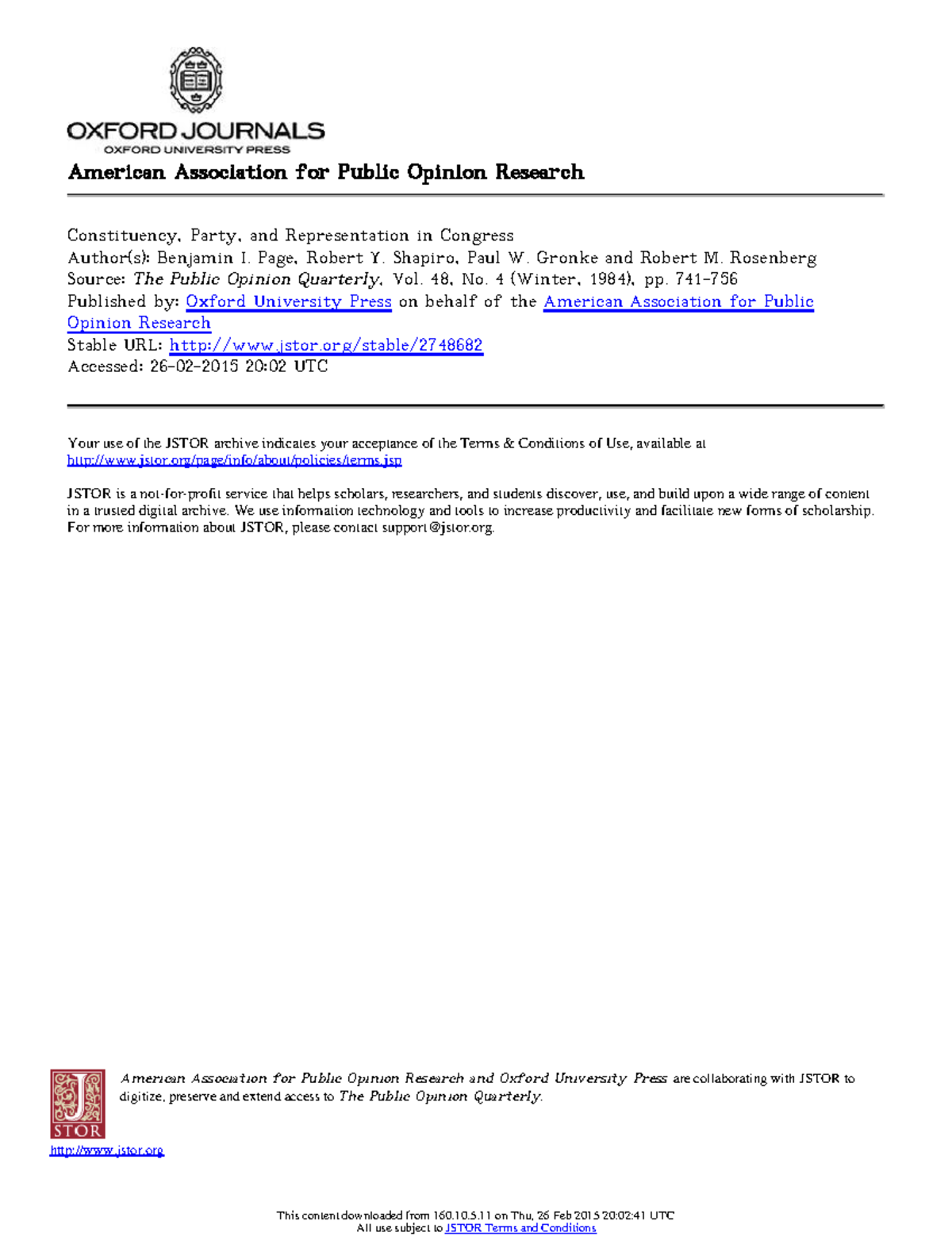 Congress Representation Patterns: Analyzing Constituency Influence ...
