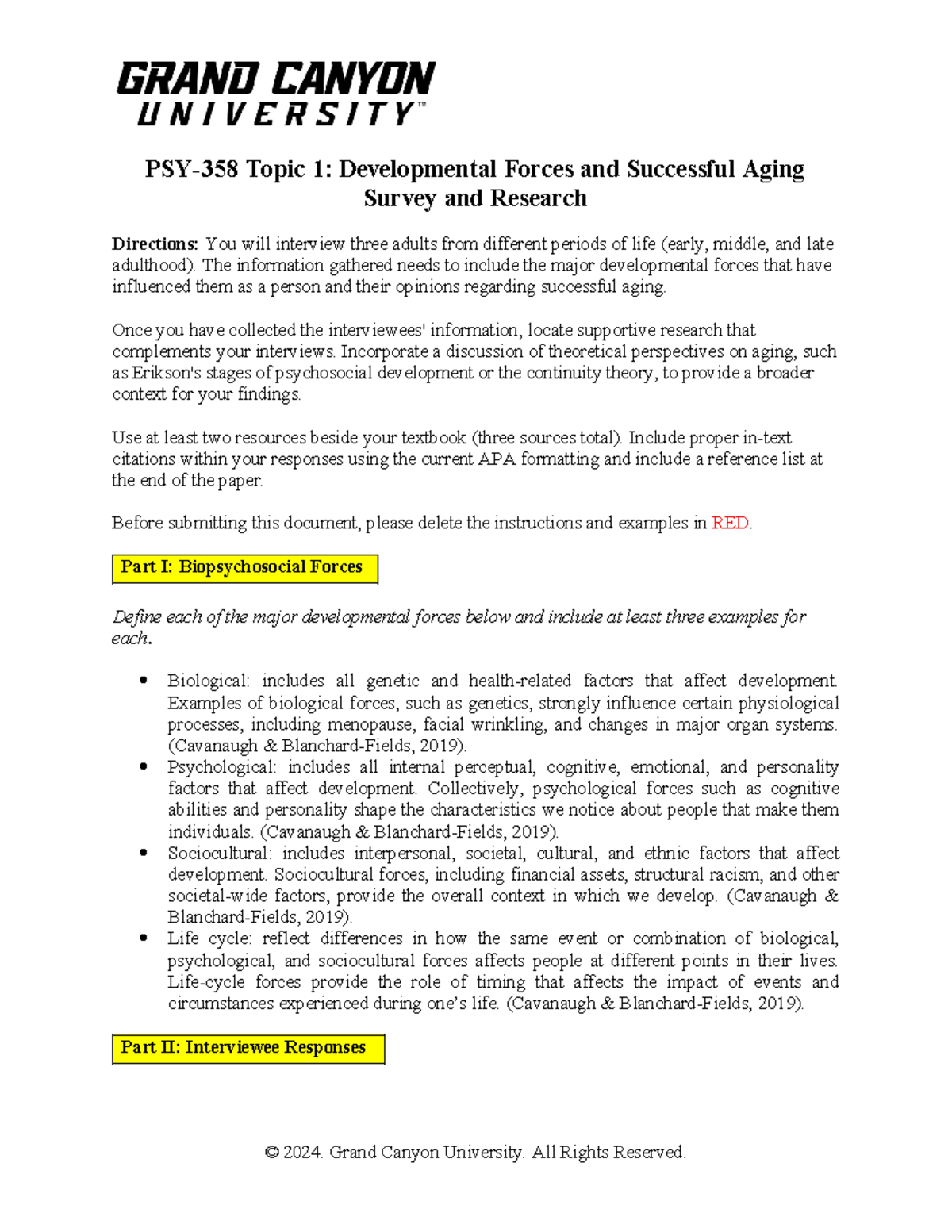 PSY 358 RS T1 Developmental Forces & Successful Aging Insights - Studocu