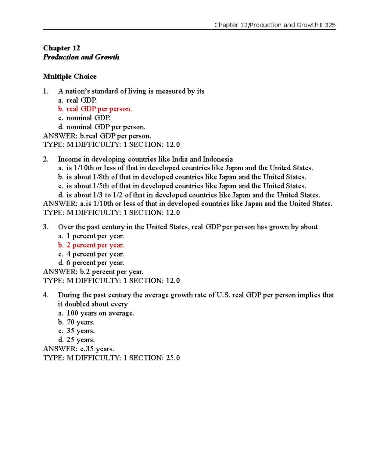 Chap 12 Production and Growth - Multiple Choice Questions - Studocu
