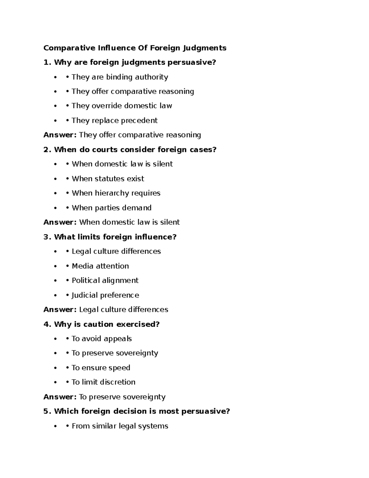Comparative Influence of Foreign Judgments: Key Insights and Analysis ...