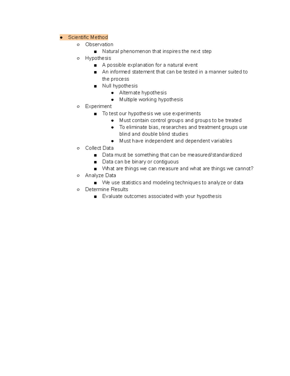 Bio Chapter 2 - Scientific method analysis - Scientific Method ...