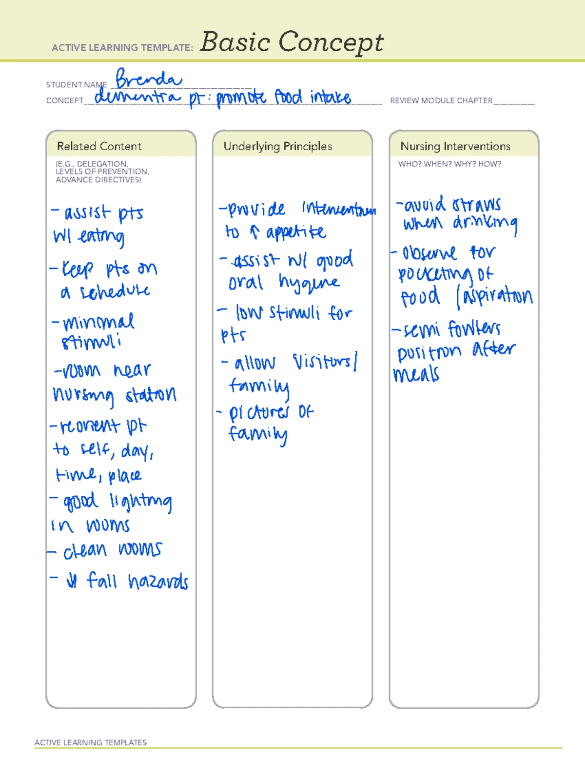 Basic Concept Tasks for Assistive Personnel - Active Learning Template ...