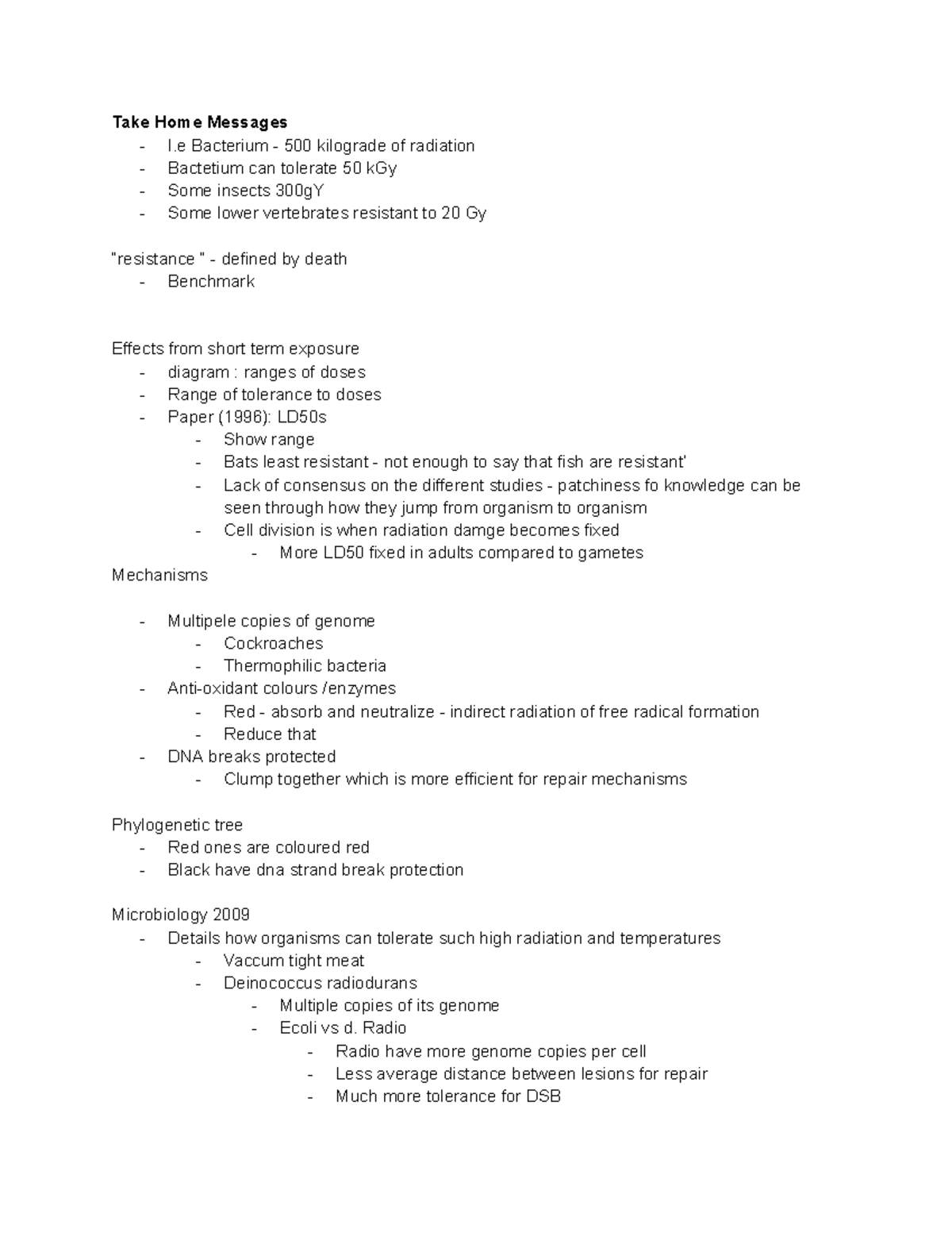 MEDPHYS Lecture Notes: Radiation Resistance Mechanisms and Effects ...