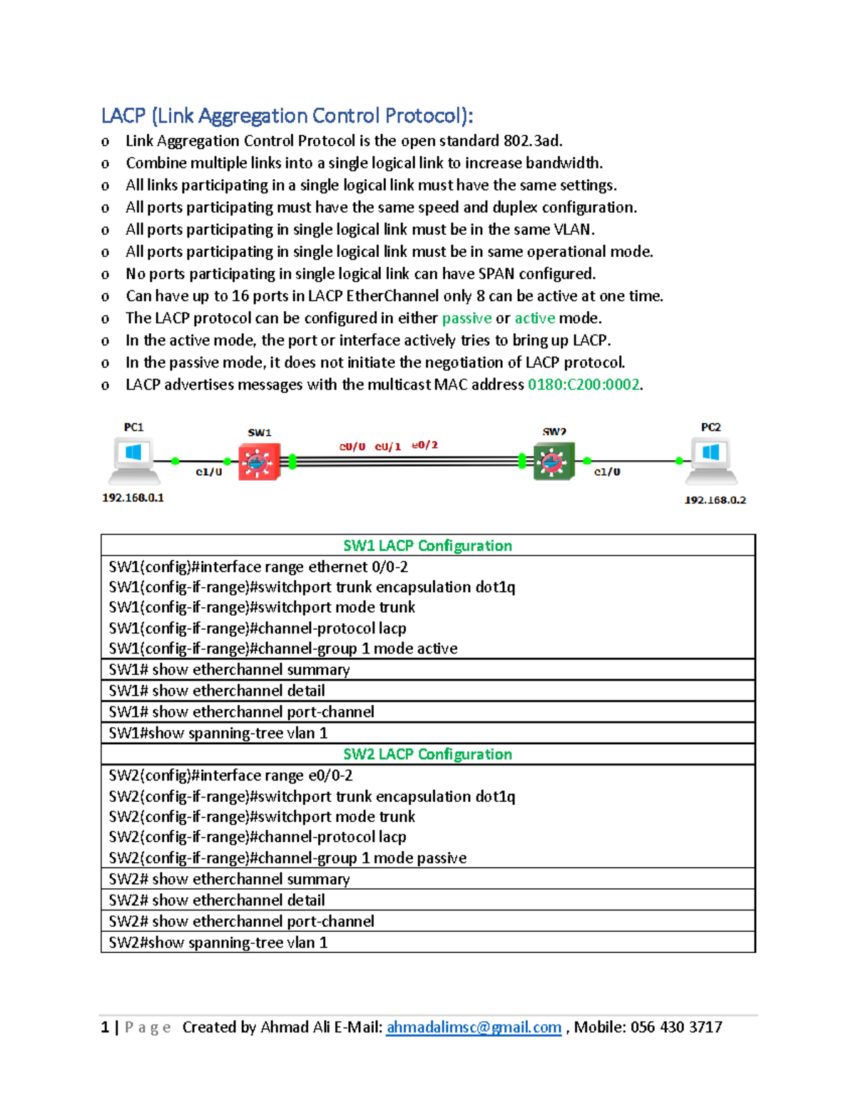 41-LACP - Final Exam Study Notes on Link Aggregation Control Protocol ...