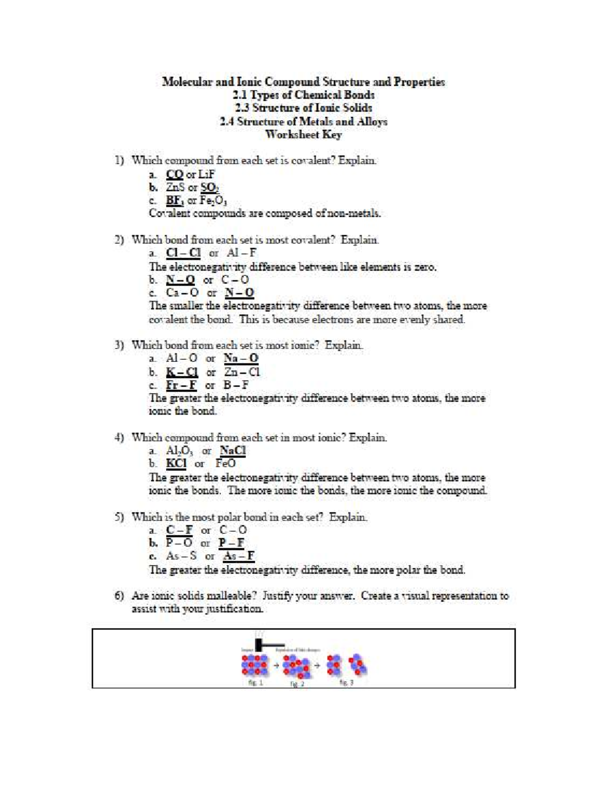 Molecular and Ionic Compound Structure and Properties Unit 2 Practice ...
