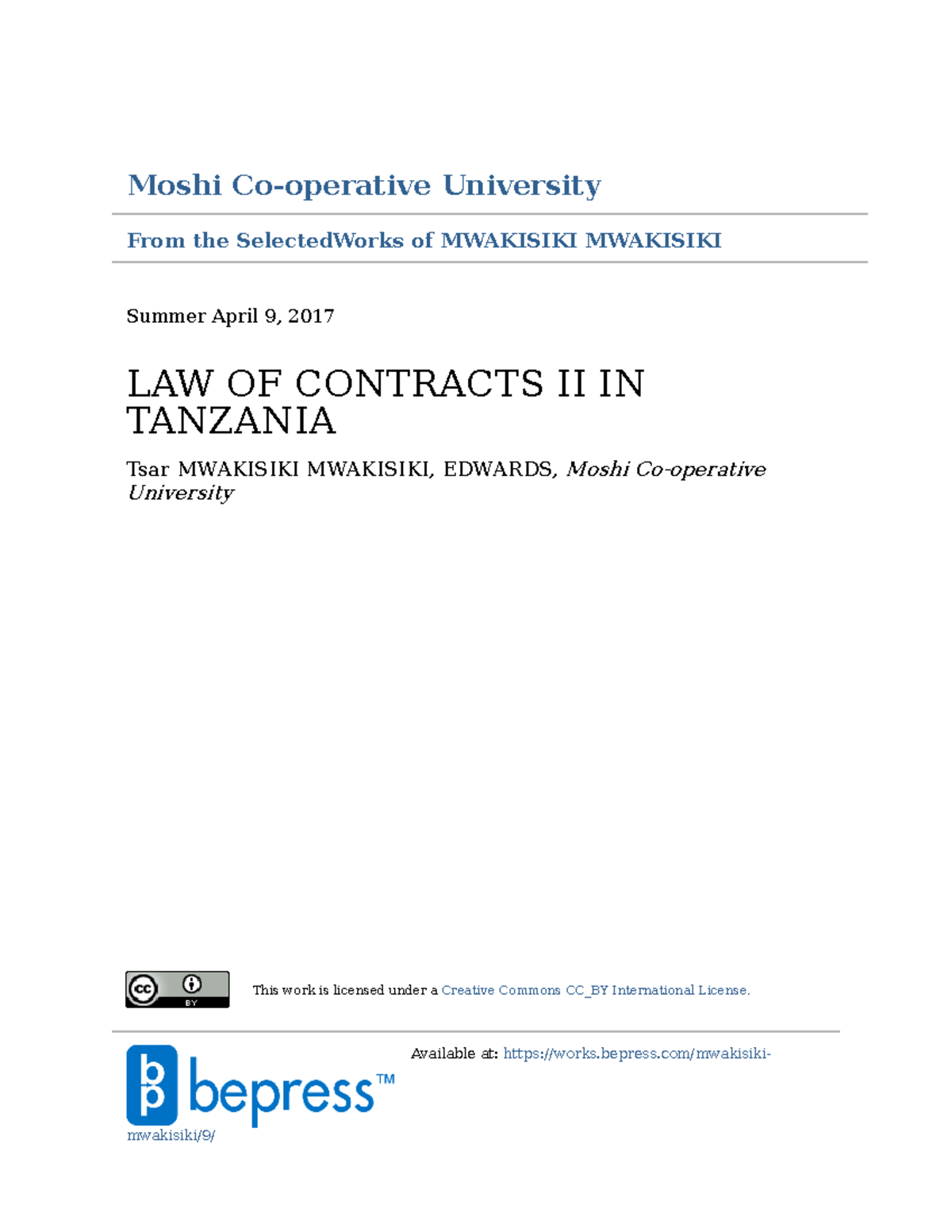 Law of Contract II (LCA 345): Key Concepts and Misrepresentation in ...