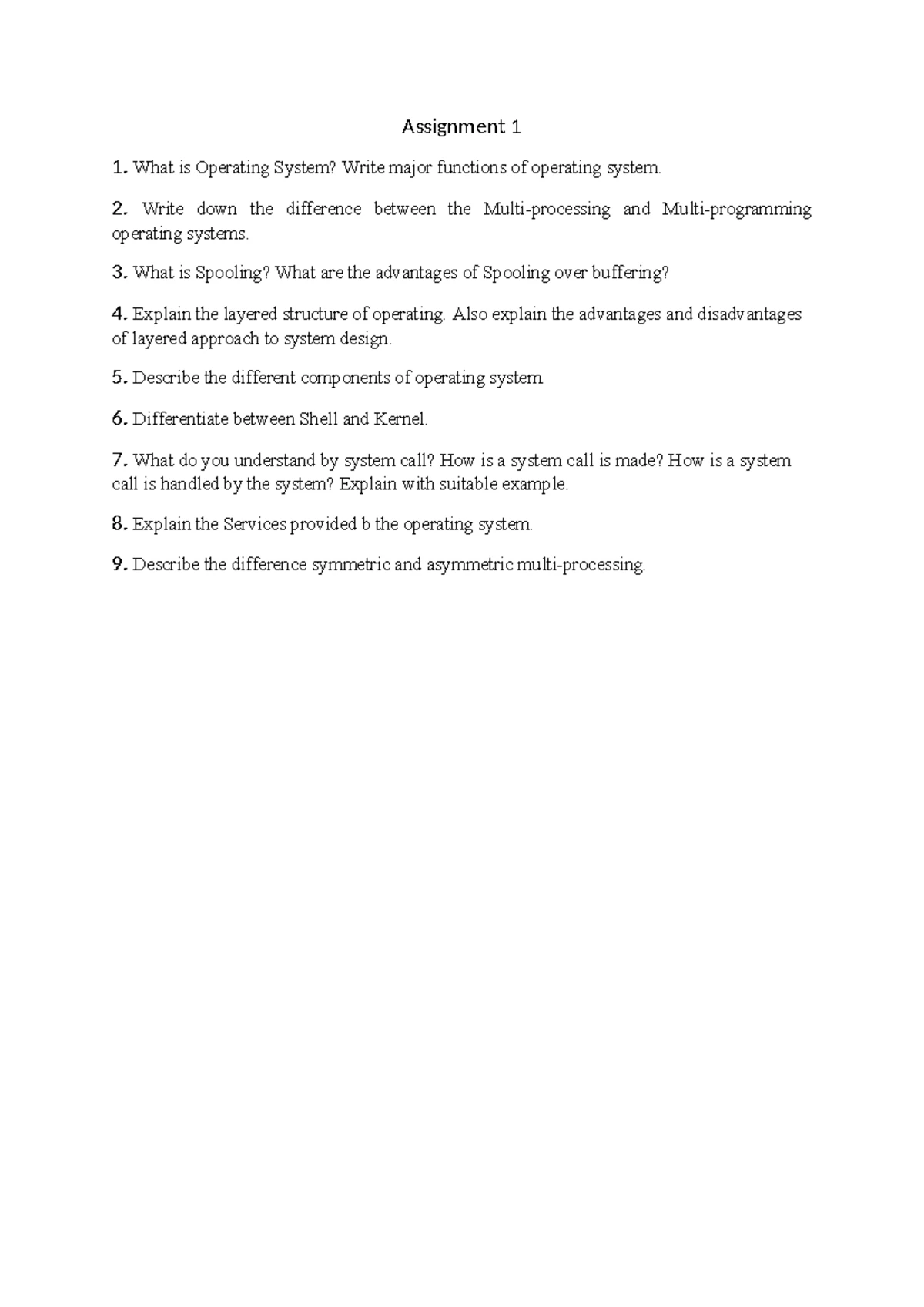 OS 101 Unit 1: Key Questions on Operating Systems - Studocu