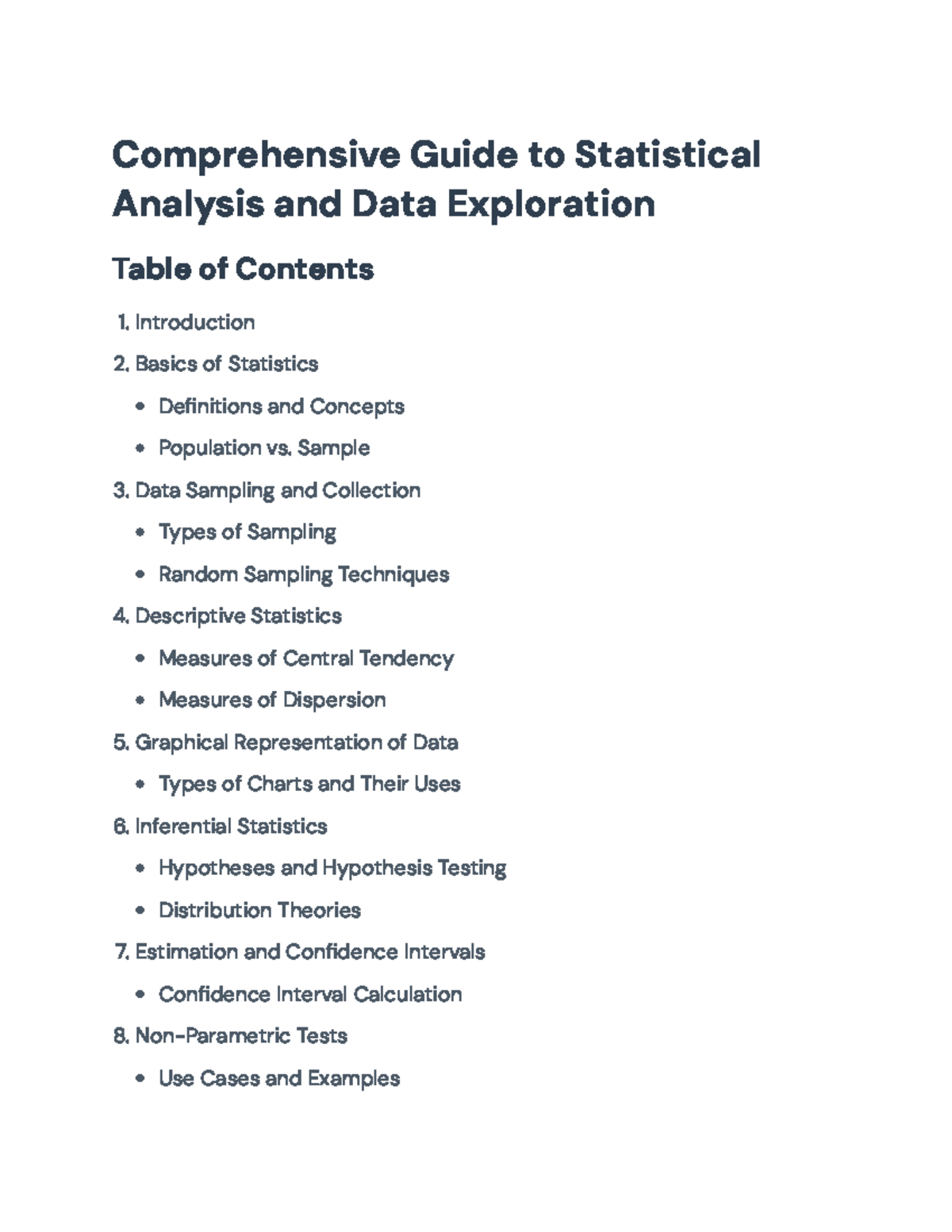 Comprehensive Guide to Statistical Analysis and Data Exploration ...