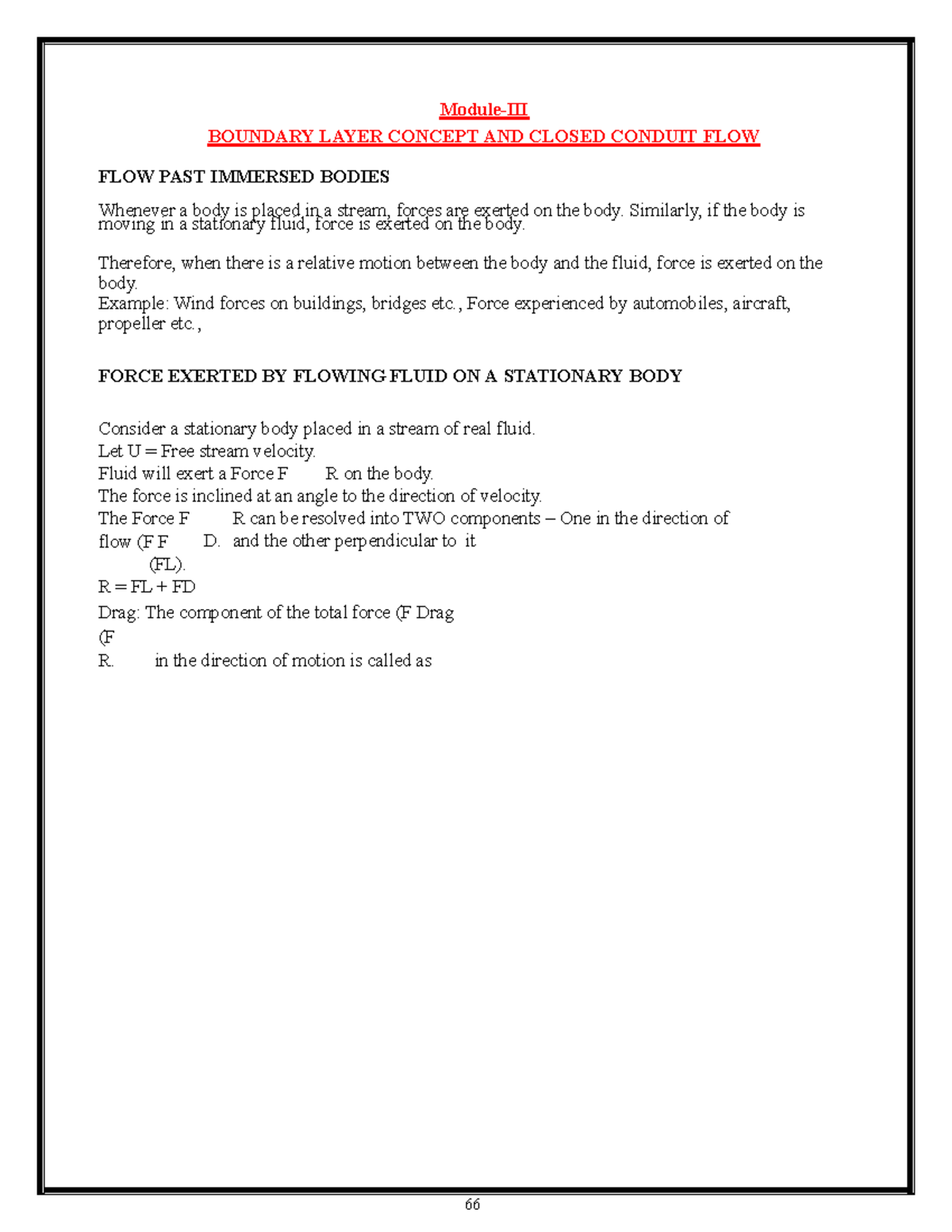 Unit 3: Boundary Layer Concept & Closed Conduit Flow Analysis - Studocu