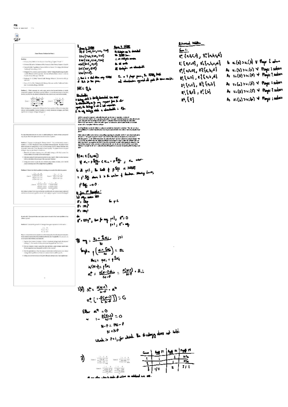 GT PS1 - Game Theory Week 1 Tutorial Analysis and Strategies - Studocu