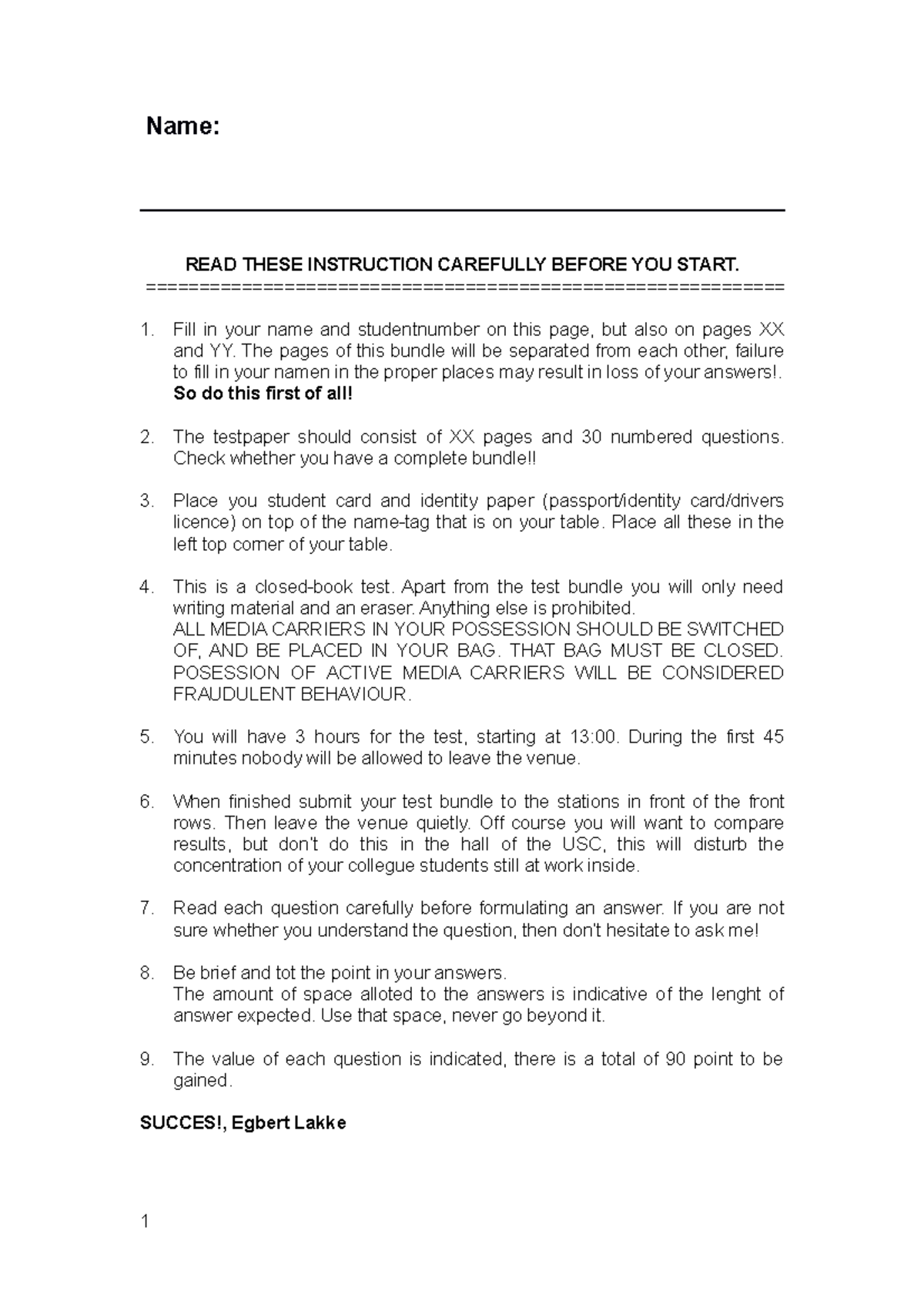 B2IN Example Test Paper Answer Model: Detailed Guidelines & Q&A ...