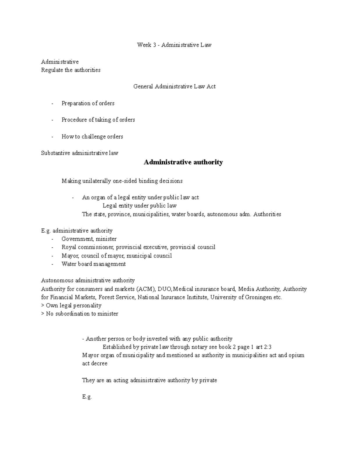 LLS Week 3: Administrative Law Overview and Key Concepts - Studeersnel