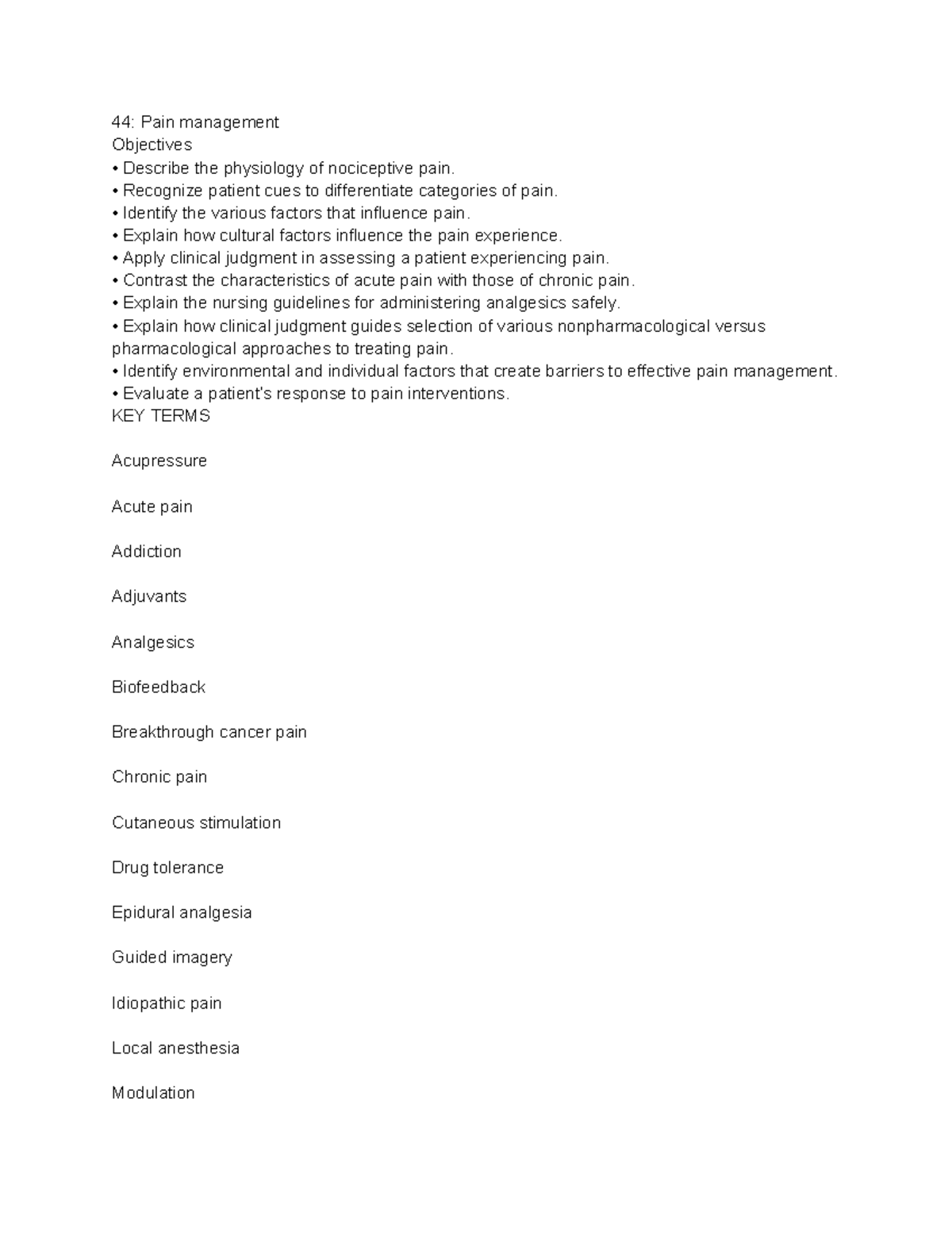 44: Pain Management Strategies and Patient-Controlled Analgesia (PCA ...