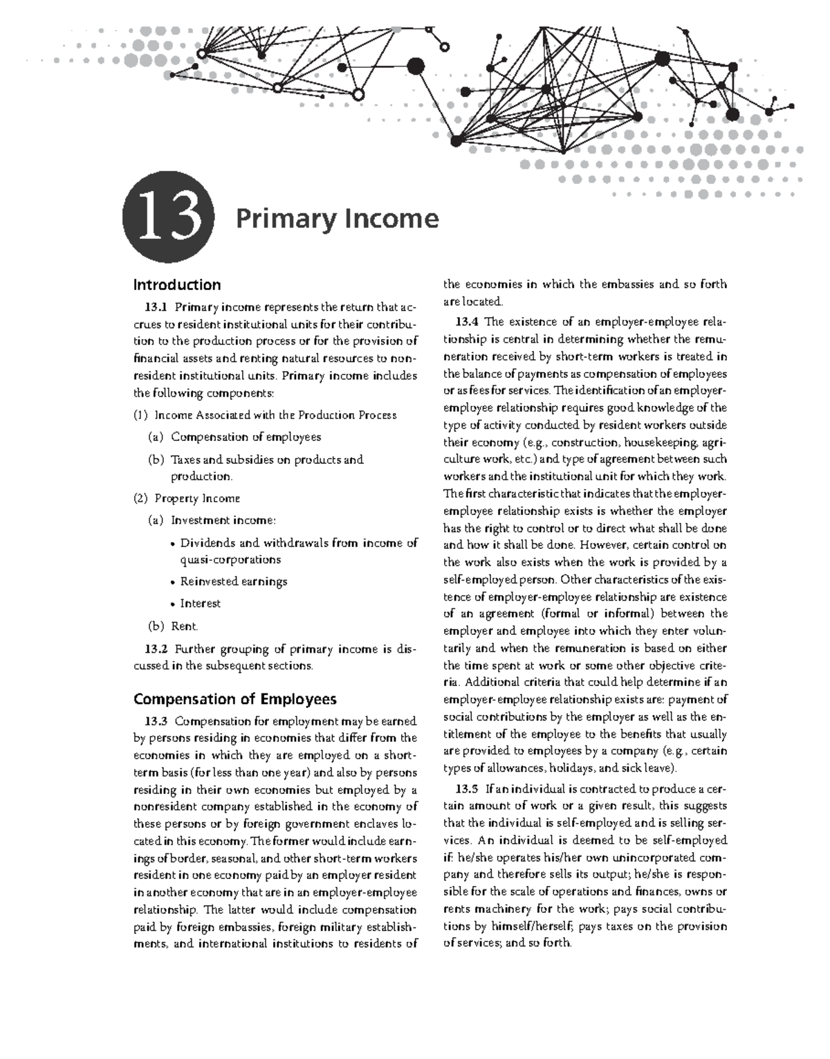 BPM6 13F - Exercise - 13 Primary Income Introduction 13 Primary income ...