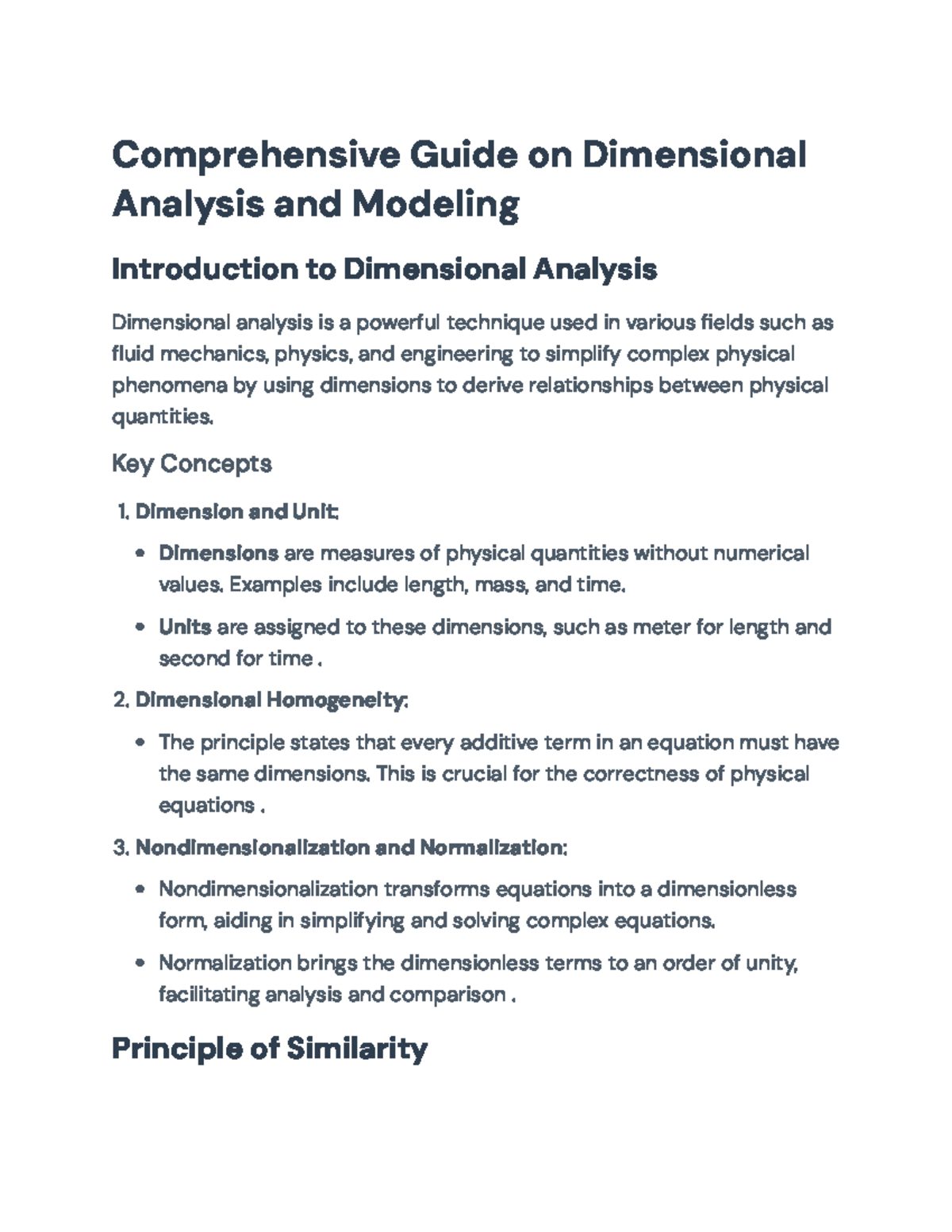 Dimensional Analysis & Similarity Principles: A Comprehensive Guide ...