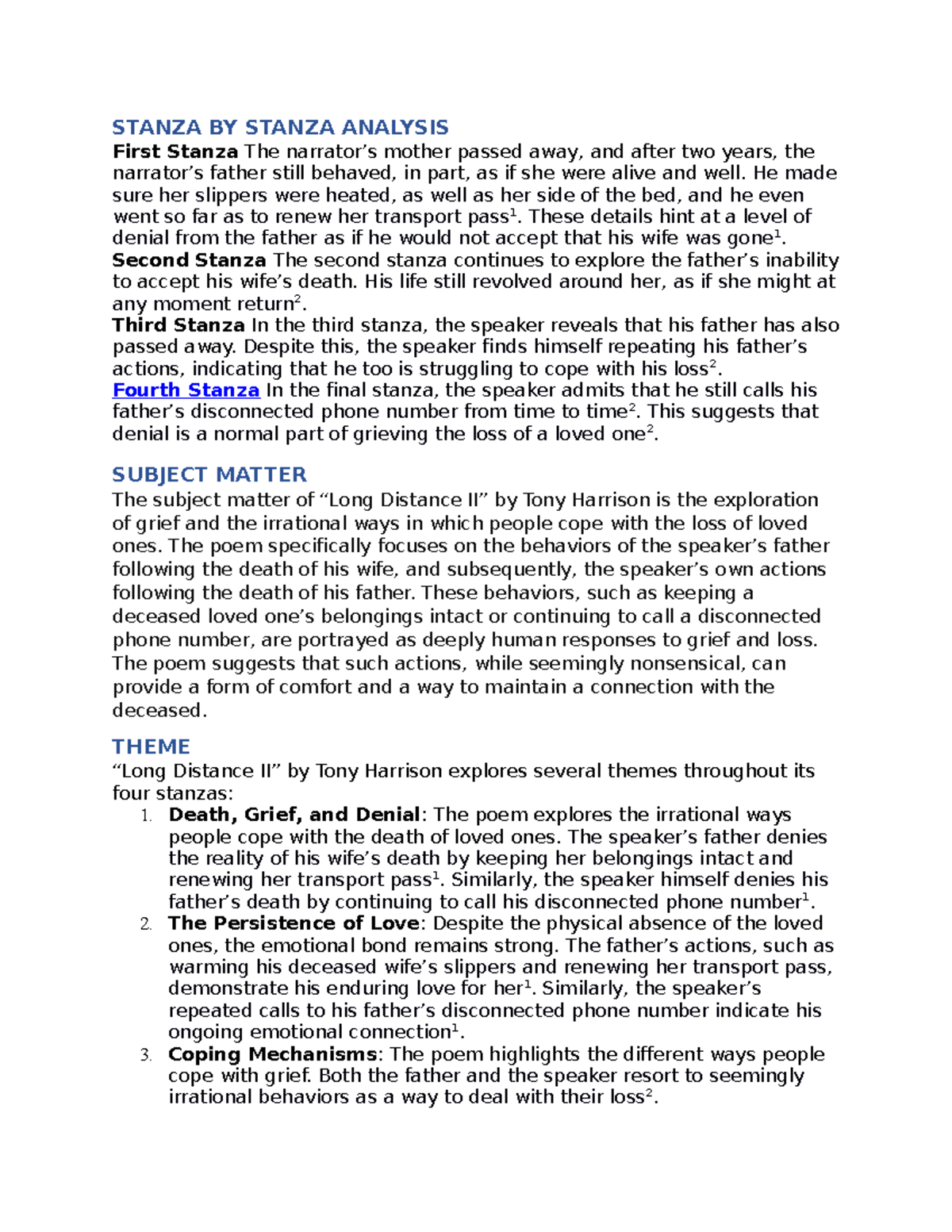 Stanza Analysis of 