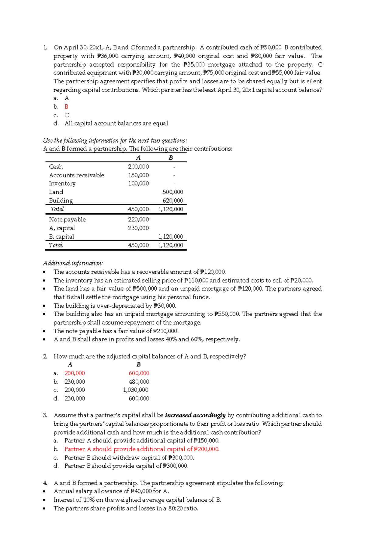 Partnership Formation and Capital Contributions Analysis (ACC 101 ...