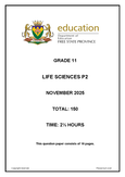Life sciences - Grade: 11 - Further Education and Training - Studocu