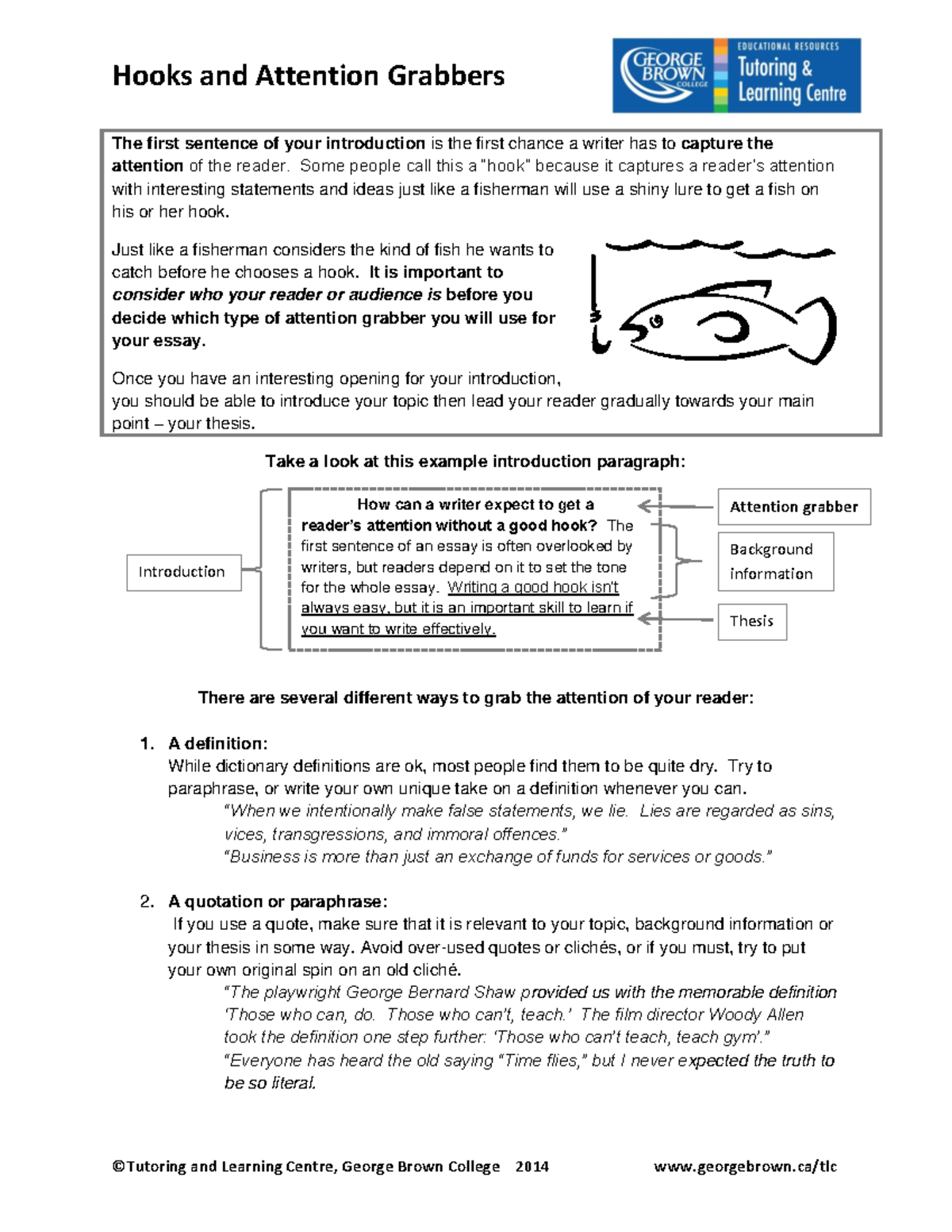 ENG101: Effective Hooks and Attention Grabbers for Essays - Studocu
