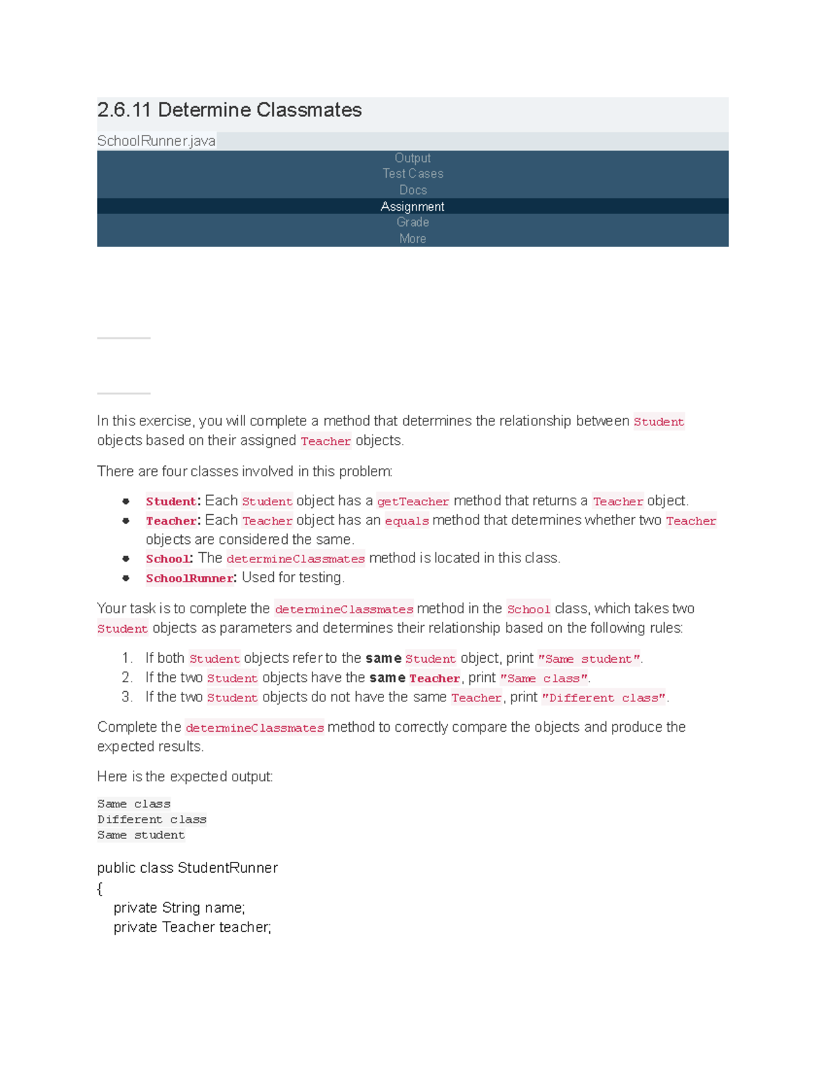 CS101: Classmates Relationship Determination Assignment - Studocu