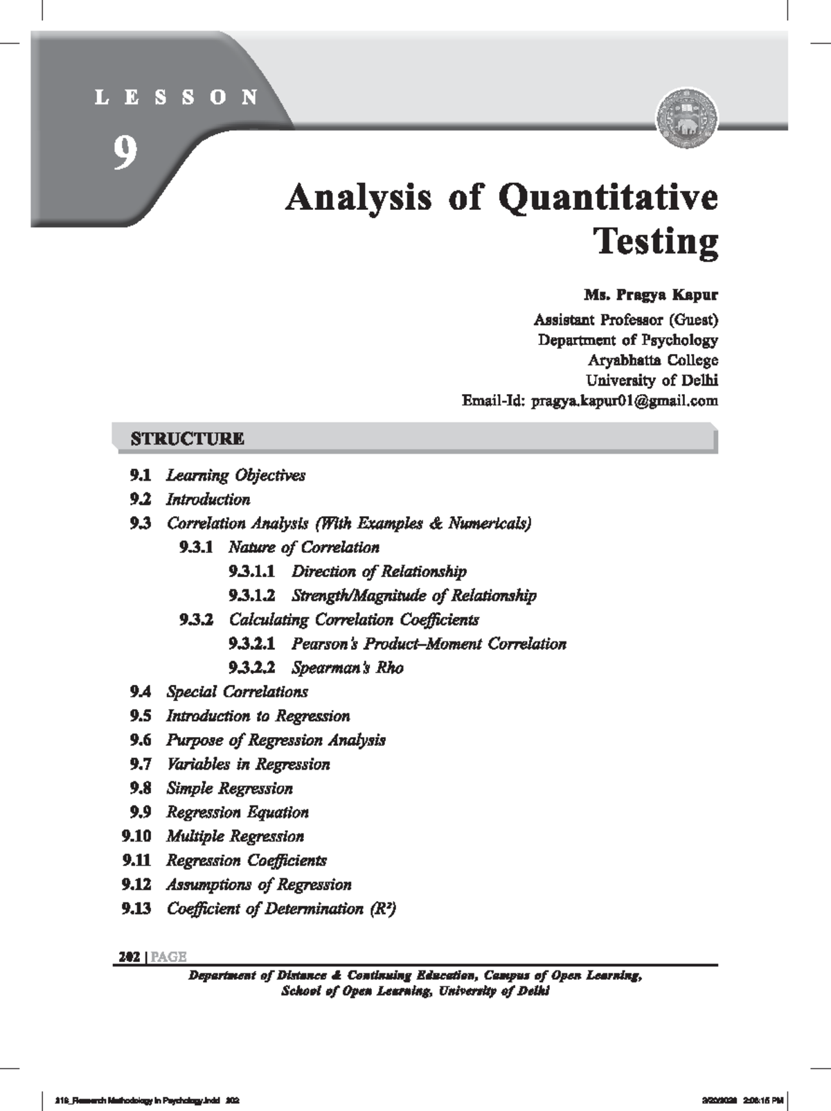 Lesson 9: Analysis of Quantitative Testing - Studocu