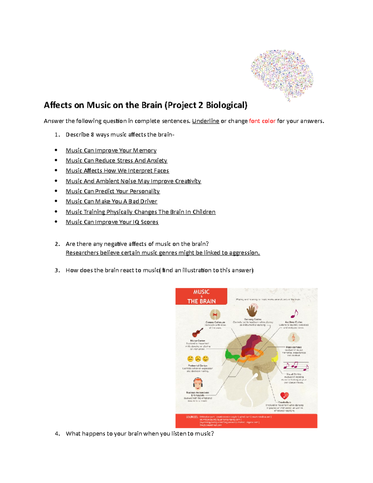 Effects of Music on the Brain: Project 2 Biological (Per 6) - Studocu