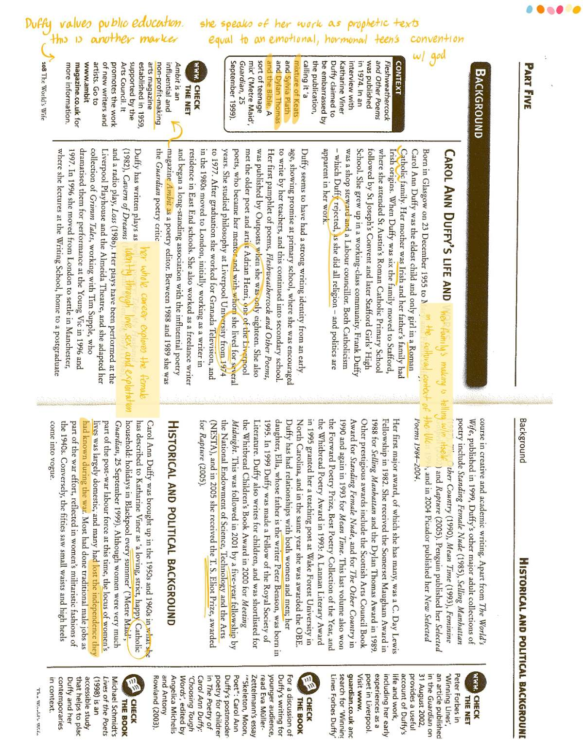 Duffy's Poetry: Historical & Political Context - ENG 101 Notes - Studocu