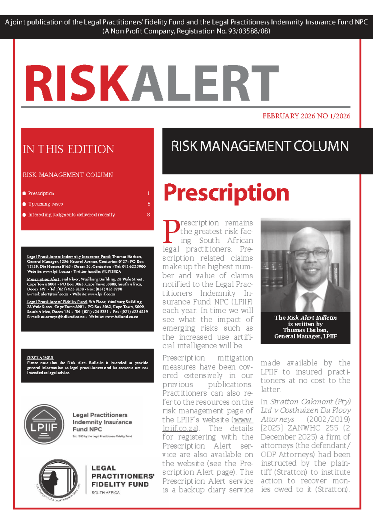RISK Alert Bulletin: Legal Practice Insights - February 2026 - Studocu