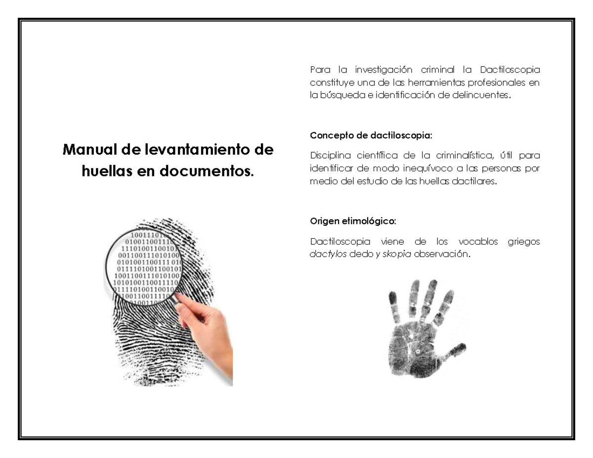 Manual de Levantamiento de Huellas Dactilares en Documentos ...