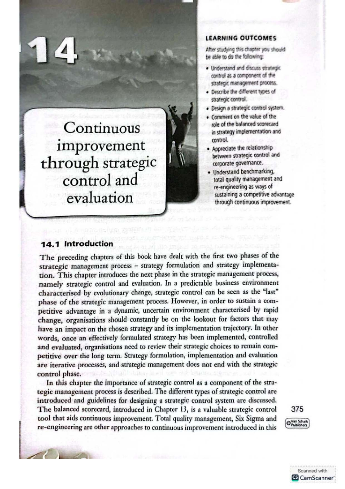Continuous Improvement Through Strategic Control & Evaluation in ...