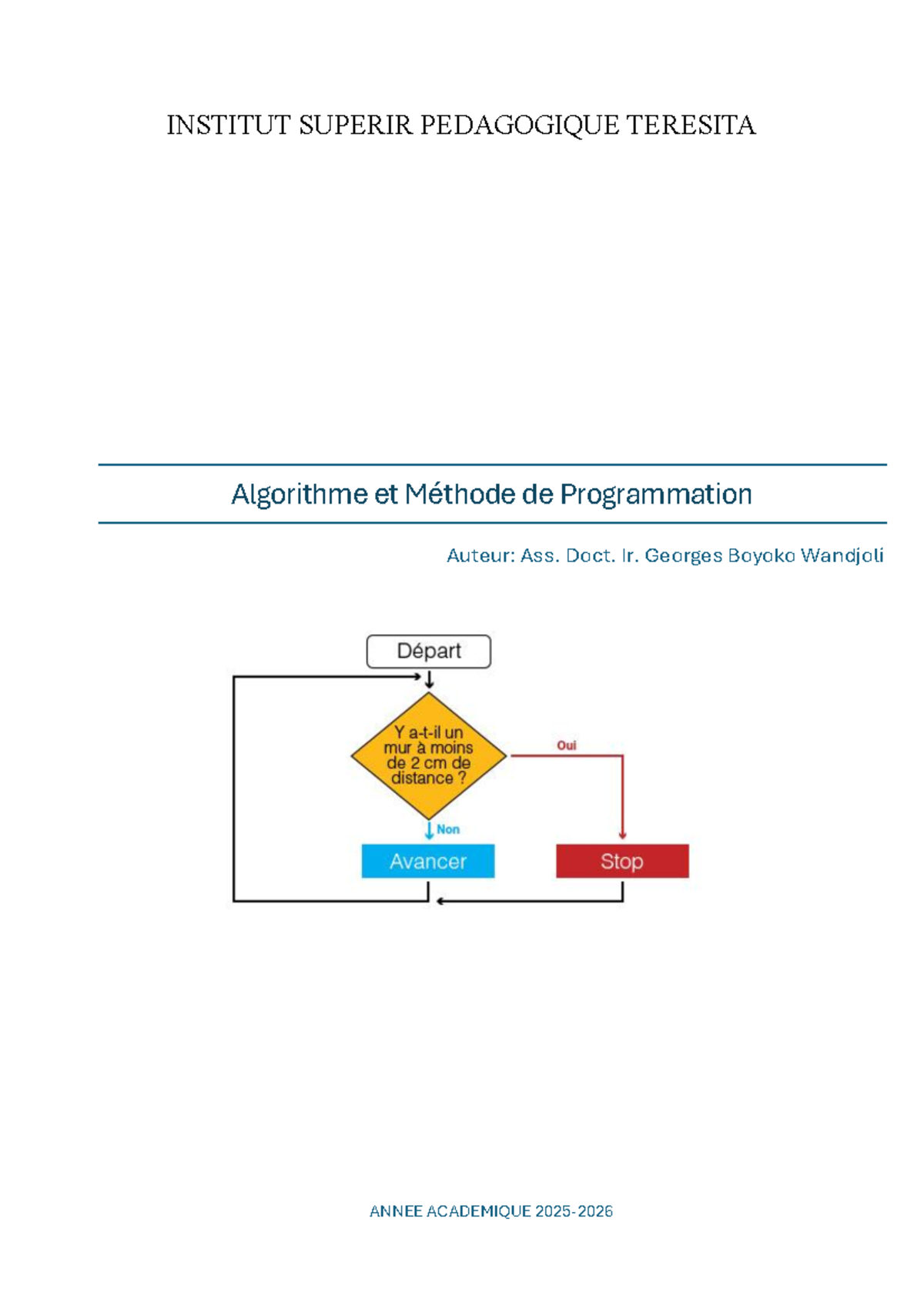 Algorithme et Méthode de Programmation L1 IT - Chapitre 1 Introduction ...