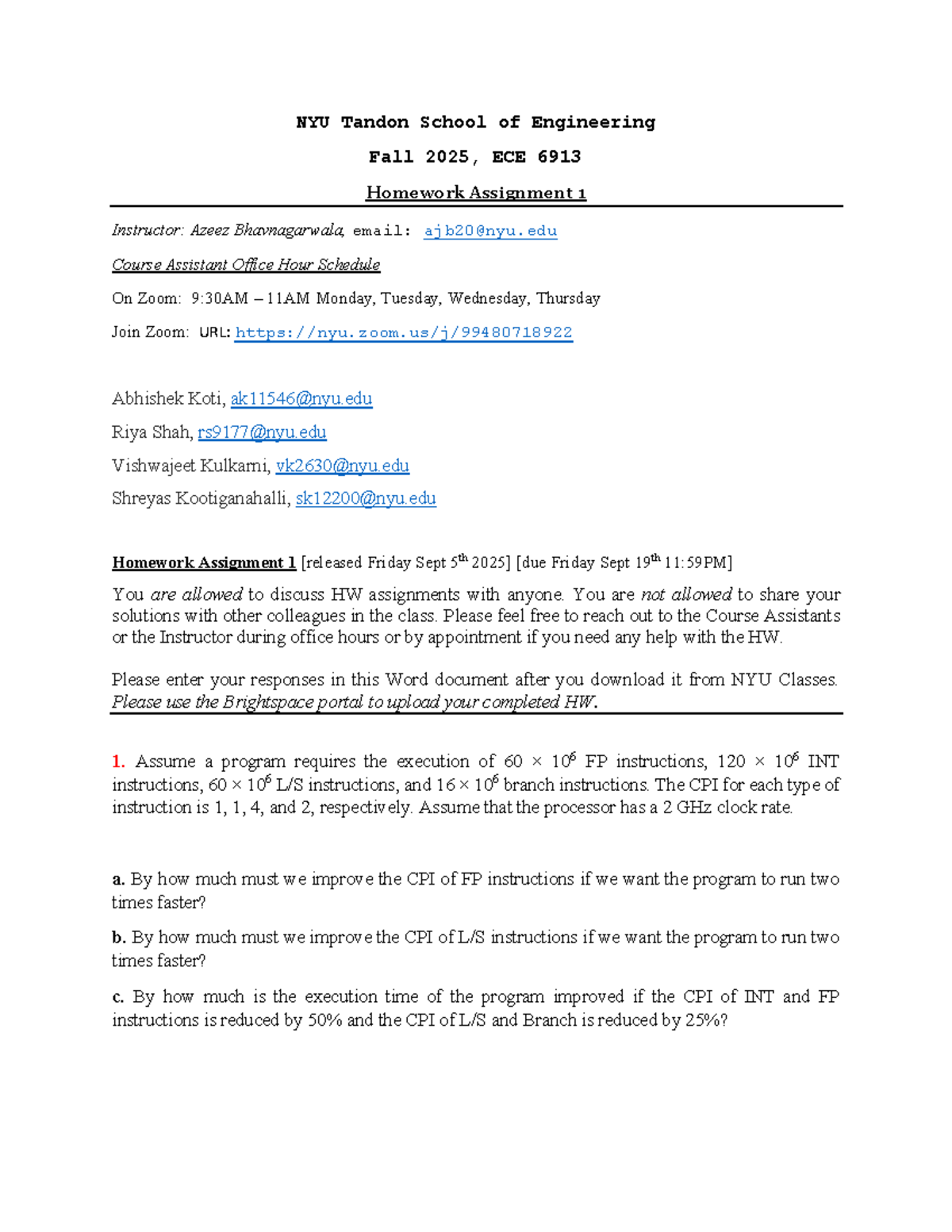 HW 1 ECE 6913 - Homework Assignment 1 Overview and Guidelines - Studocu