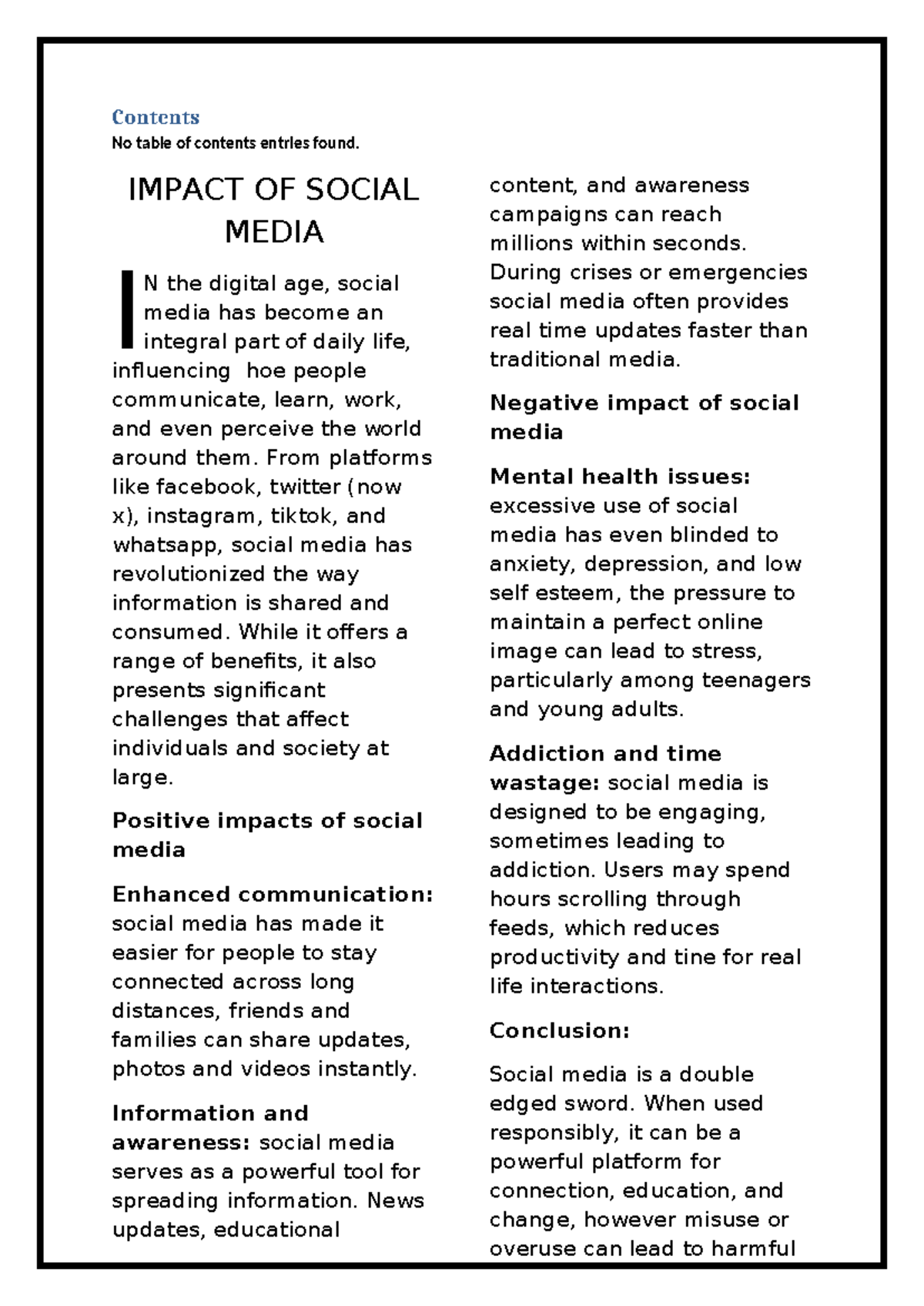 Practical 12 - Impact of Social Media in Digital Age (CS 100) - Studocu