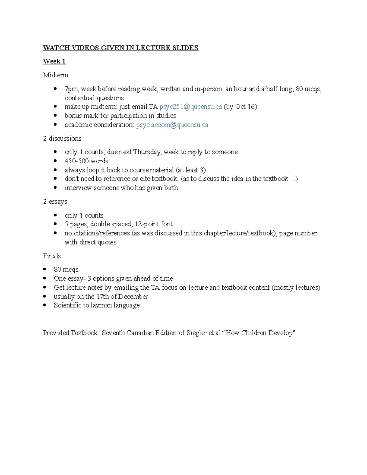 Lecture notes- weeks 1 to 5 - WATCH VIDEOS GIVEN IN LECTURE SLIDES Week ...