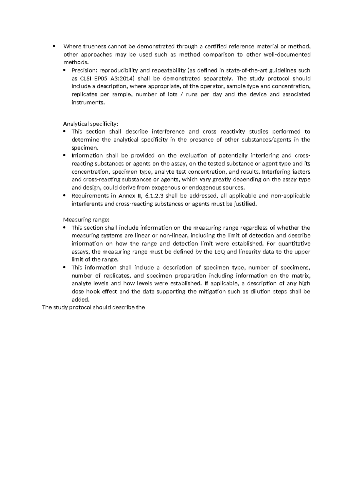CLSI EP05 A3:2014 Study Protocol for Analytical Method Validation - Studocu
